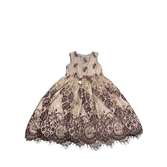 Laura Ashley Pink/Purple Lace Dress Size 6x - Picture 1 of 9